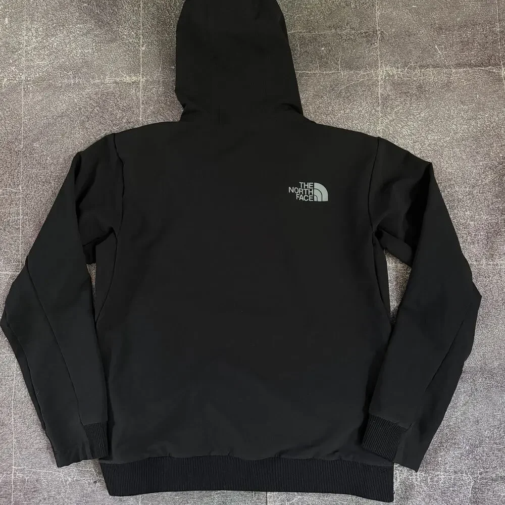 Men's The North Face Black Fleece Lined Tekno Soft Shell Hoodie Sweatshirt Sz M